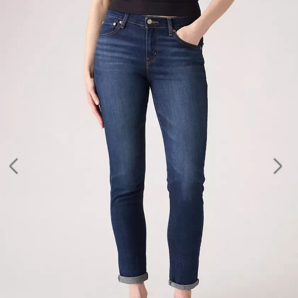 Levi's Denim - Levi's Boyfriend Jeans Relaxed Straight Leg Dark Wash Mid Rise Womens Size 27